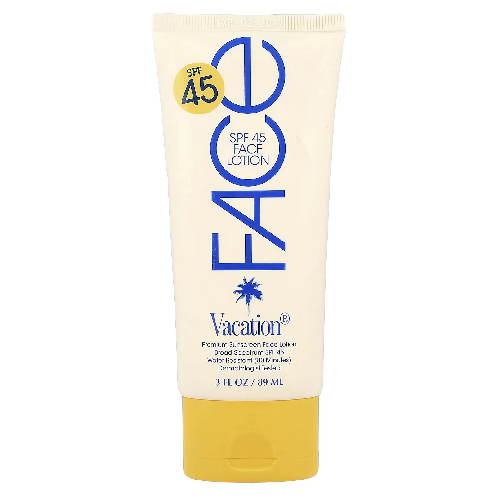 Vacation Premium Sunscreen Face Lotion, SPF 45, 3 fl oz (89 ml)