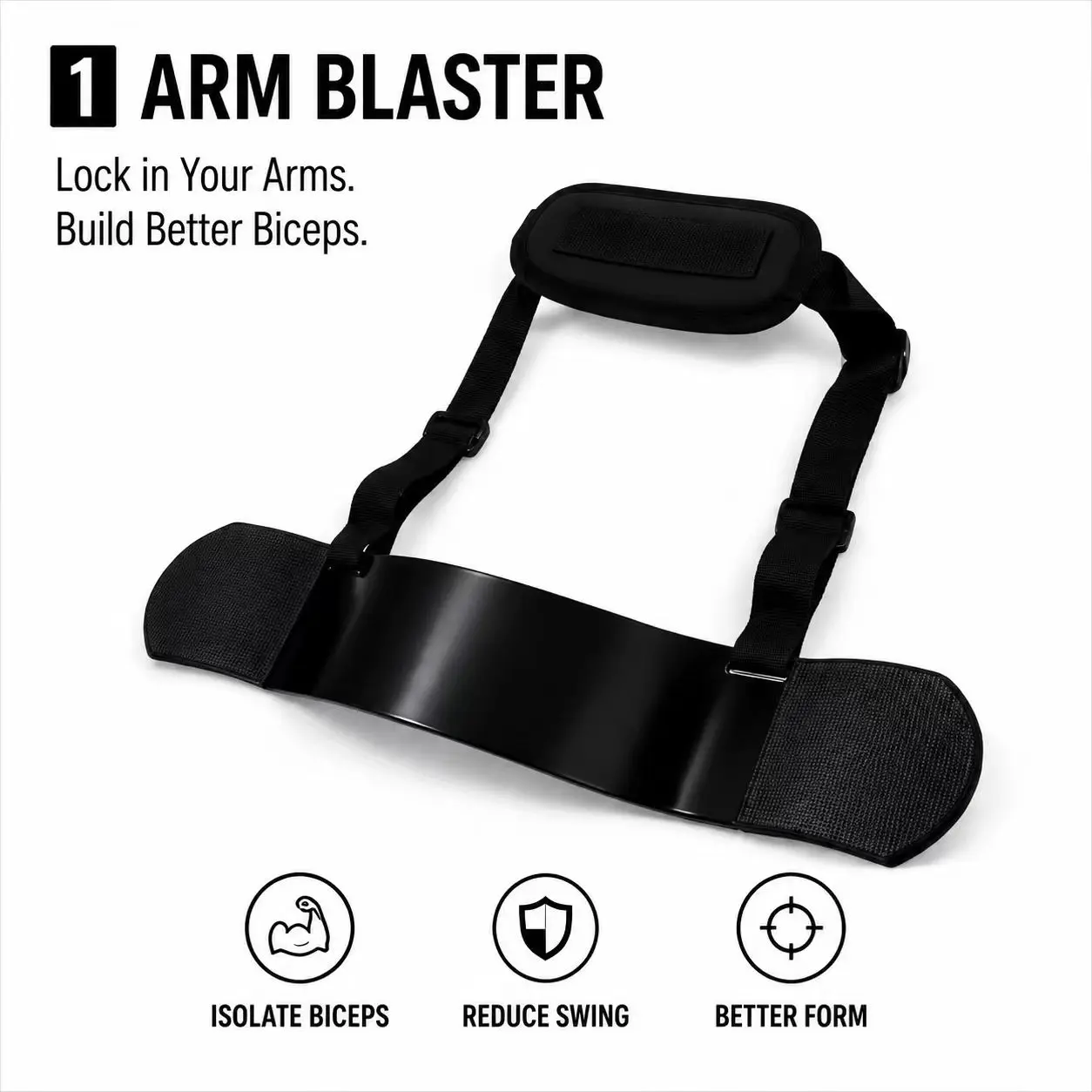 Arm Blaster Bicep Isolator, Thick Adjustable Arm Curl Bar, for Bodybuilding & Bicep Curls, Barbell Curl Assistant Gym Accessories