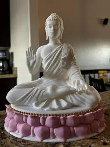 Protection Buddha Statue - 3D Printed Overcoming Fear Buddha Figurine - Courageous Decor in Various Finishes - Handcrafted Apsara Dancer in Flying Pose - Cambodian Cultural Art - 9.5 Inches Tall