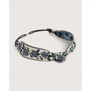 Knotted Floral Embroidered Headband