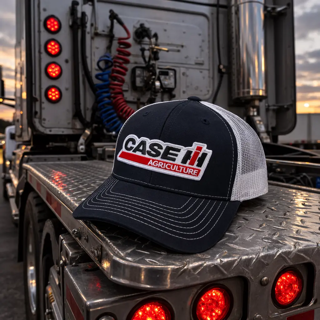 Case IH Agriculture Embroidered Trucker Hat, Farm Equipment Mesh Snapback Cap, Farmer Gift, Agricultural Workwear Hat, Tractor Lover Cap