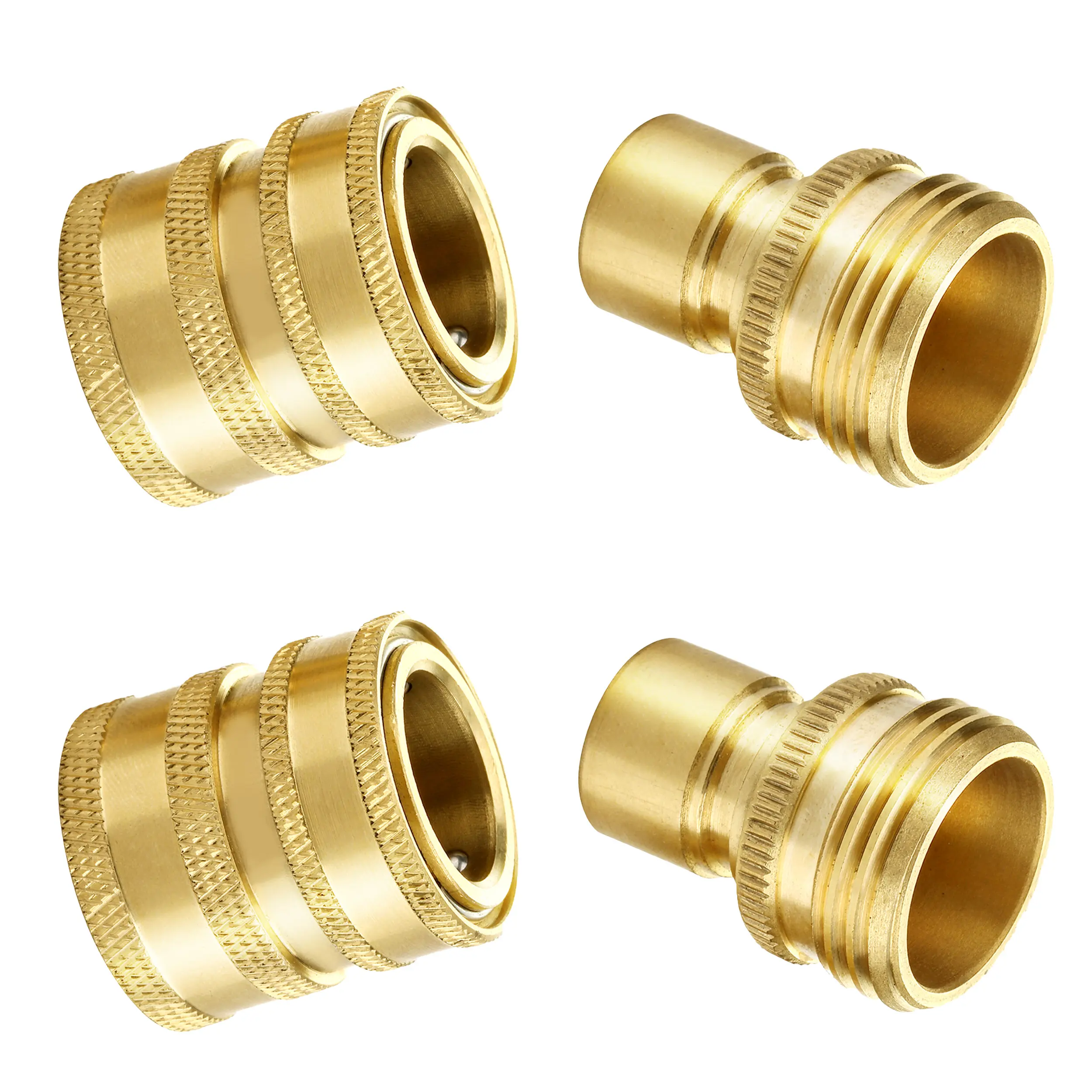 M MINGLE Garden Hose Quick Connect Fittings, 3/4 Inch GHT Solid Brass, Quick Connector Set, 2-Pack - Durable and Leak-Free Garden Hose Connectors, Water Hose, DealsForYouDays