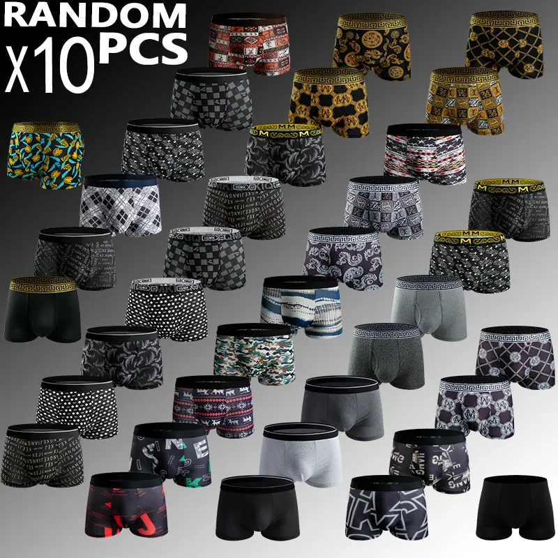 Men's Underwear 10 Pack | Random Assorted Colors | No Chafing & Non-Slip | All-Day Comfort | Breathable & Suitable for All Seasons