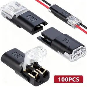 Easy Fast Connect Plugs Led Connectors for Strip Lights, Double-Wire Plug-in Connector Led Light Strip Connectors 2 Pin, Low Voltage Wire Connector with Locking Buckle Socket Smart Lighting