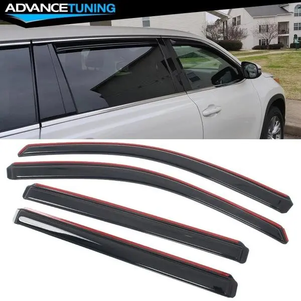 For 14-19 Toyota Highlander Acrylic Window Visors In-Channel Door Deflectors 4PC