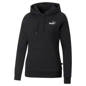 PUMA Womens Essentials Embroidered Logo Hoodie Casual Outerwear Casual Hoodie - Black