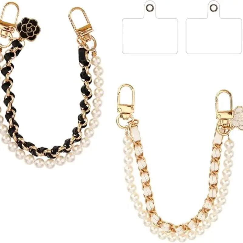 Faux Pearl Decorated Phone Chain, Portable Short Bag Chain, Mobile Phone Chain, Water Cup Chain, Phone Strap, Phone Wrist Strap, Phone Lanyard, Cell Phone Charm, Phone Accessories for Women & Girls