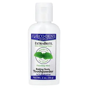 Eco-Dent ExtraBrite®, Baking Soda Tooth Powder, Fluoride Free, Dazzling Mint, 2 oz (56 g)