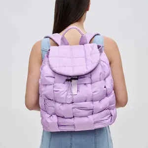 LILAC WOVEN PUFFER BACKPACK