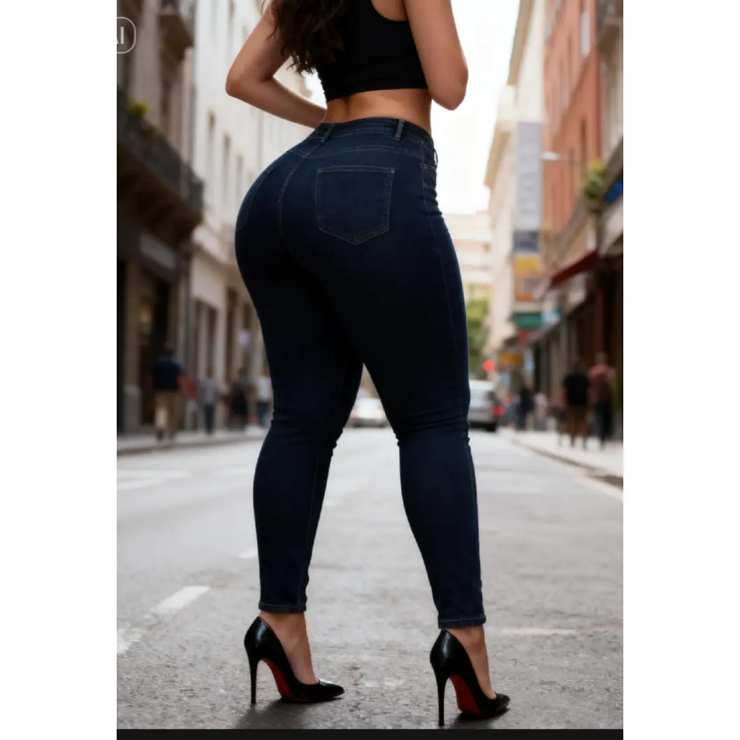 Jeans Vibrant M.I.U original  Denim Oscuro de Corte Ajustado