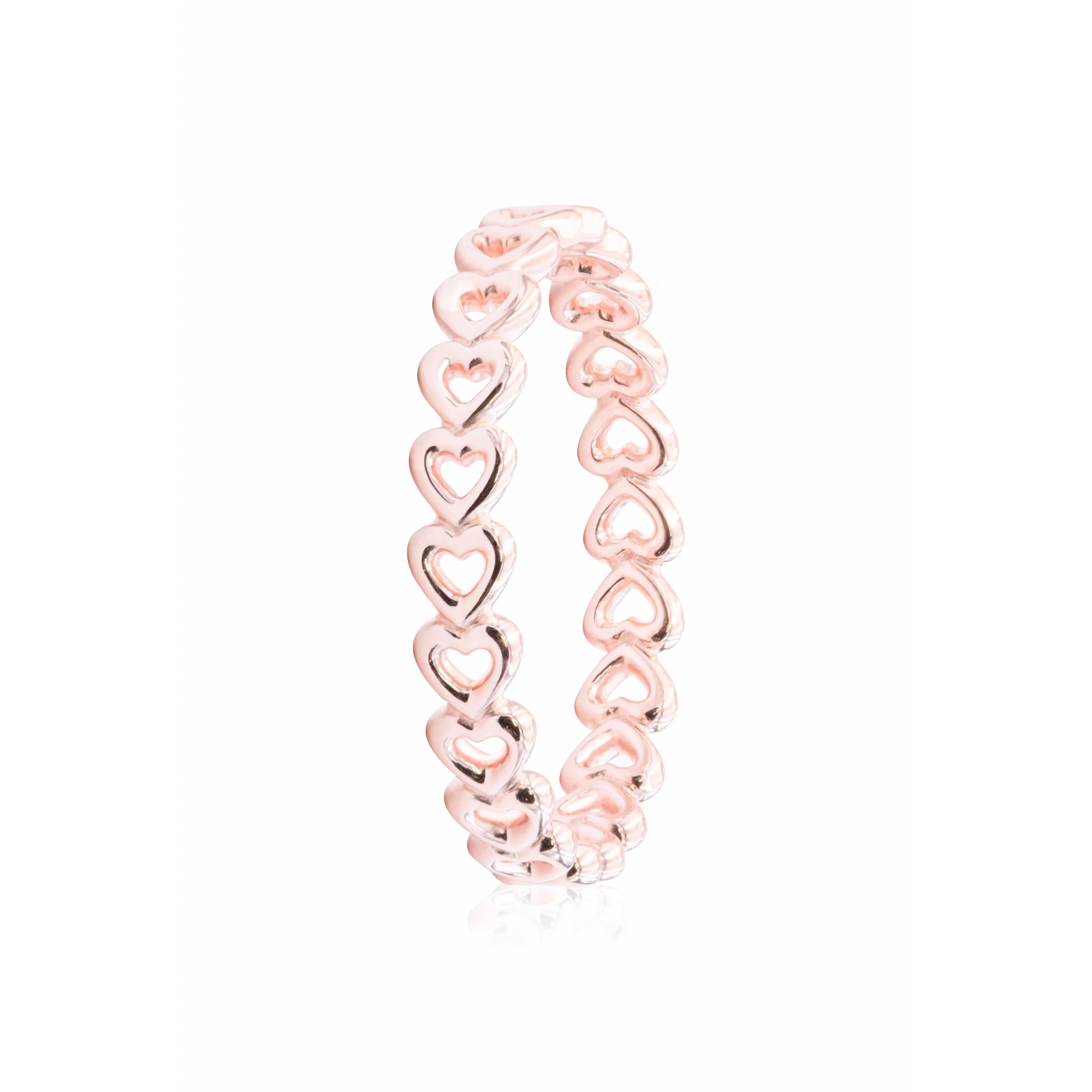 Pandora Linked Love Ring Sterling Silver Women's Jewelry Size 52 180177-52, Romantic Accessories, Weightless, Ring Stack, Female, Hand-Finished