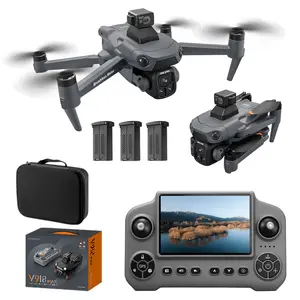 V918 MAX GPS Foldable Drone with Large Screen Controller, Brushless Motor, Optical Flow Positioning, Stable Flight Control, One-Key Return, Portable RC Drone for Outdoor Flying, Travel, Beginners and Gift Choice