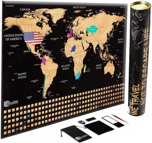 Deluxe Scratch Off World XL Map Poster Explore & Showcase Your Travels in Style