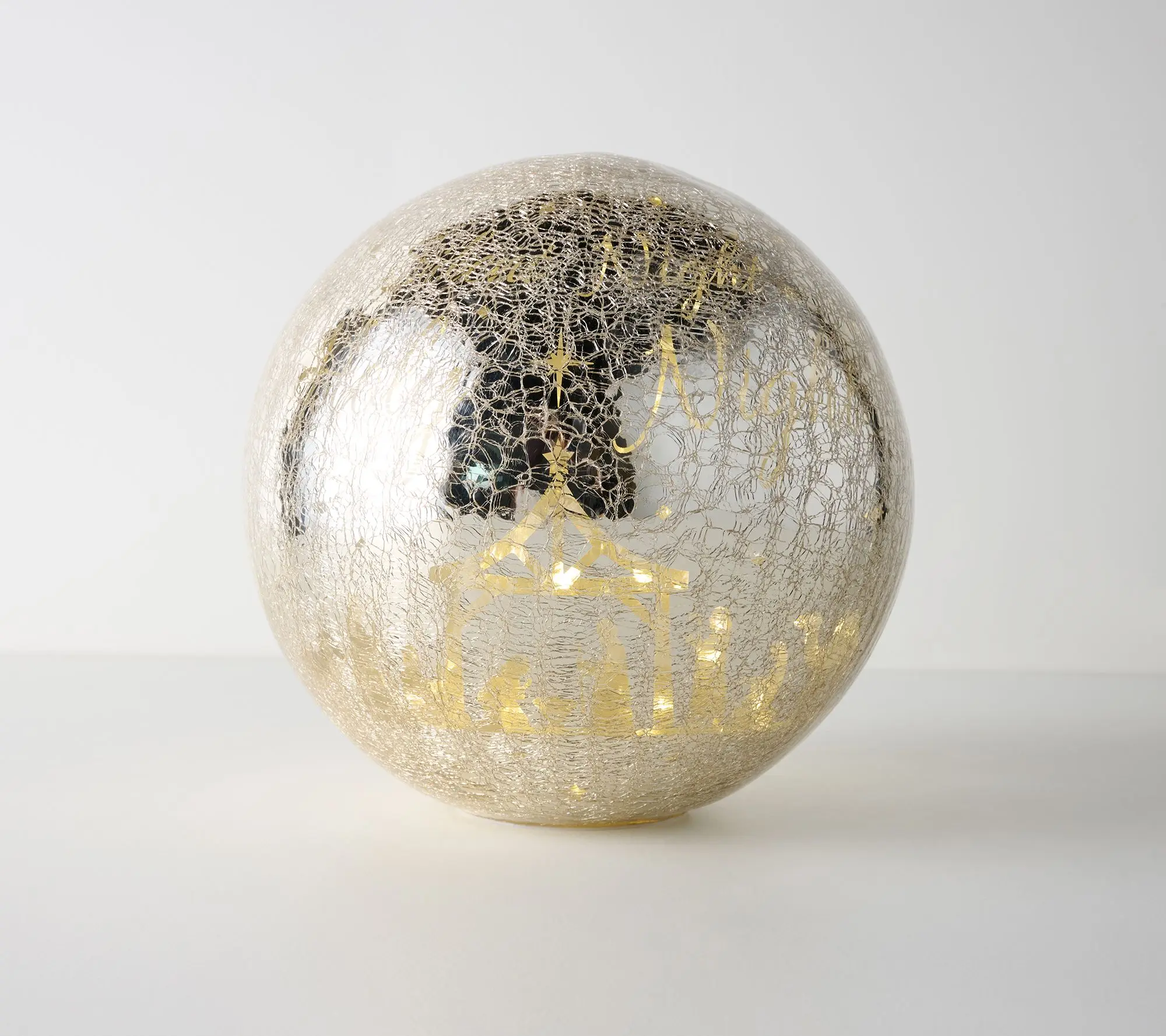 12" Oversized Hidden Scene Crackle Glass Sphere by Kim Gravel