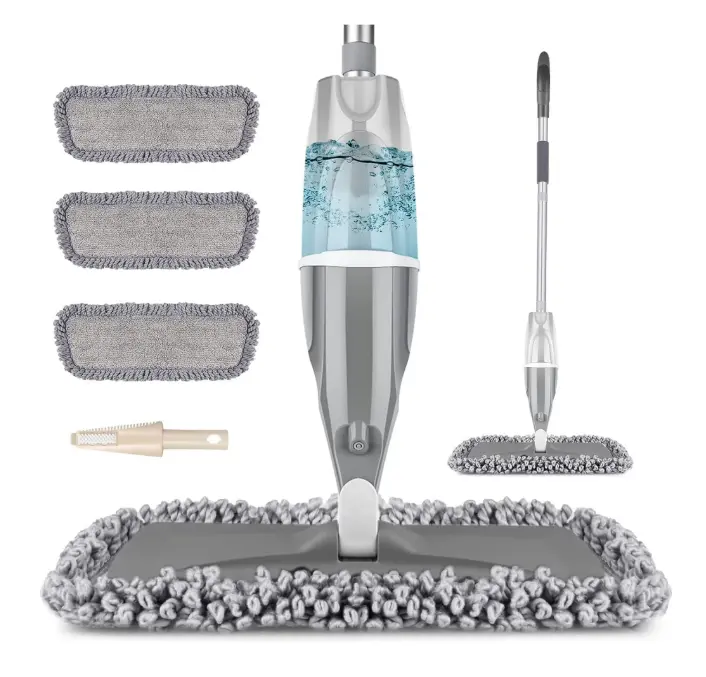 Floor Spray Mop with Washable Mop Pads Refillable Spray Bottle for Hardwood Wood Kitchen Laminate Floor Cleaning