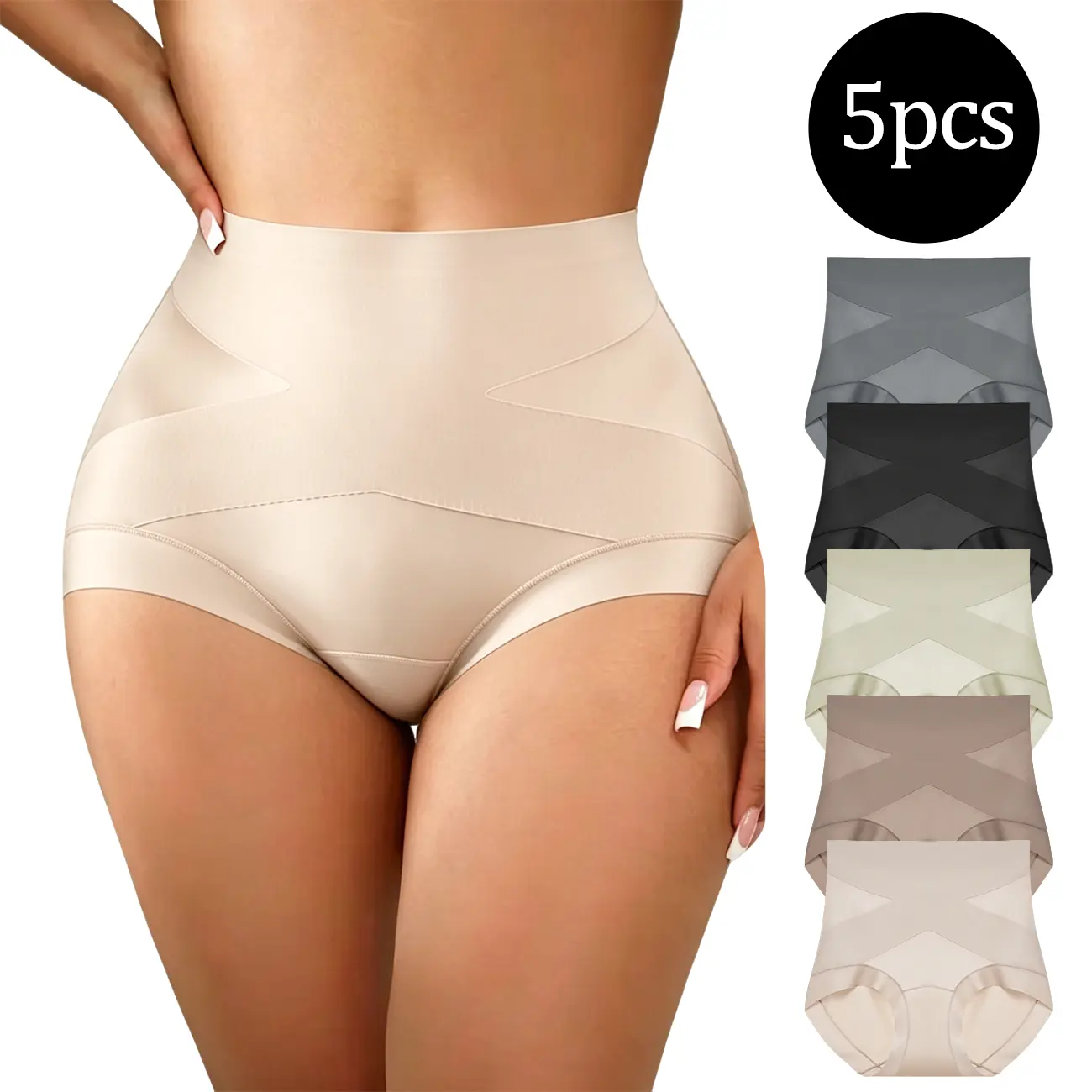 Quietlake Women High Waist Shapewear  High Stretch Tummy Control & Butt Lift, Breathable Fabric for Everyday Wear, Invisible Underwear for Weddings & Parties