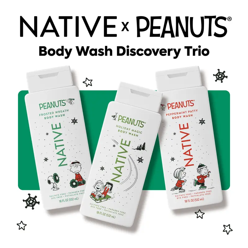 NATIVE Body Wash Discovery Trio – 3-Pack, 18 oz, Sulfate-Free, Paraben-Free, Dye-Free, Rich Lather, Gentle Cleanse, 24HR Freshness