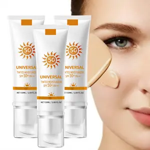 3pack Sunscreen To Prevent Sunburn And Tanning Universal Protector Solar Spf 50, Protector Solar Con Color, Facial Skincare Comfort Moisture Tinted Universal Moisturizer Sunscreen Proteje Tu Piel Uv Comfort Hydrating Moisturizing Sunscreen Face