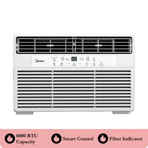 Midea Like New 8000 BTU Smart Window Air Conditioner 3-in-1 AC Unit Cools up to 350 Sq Ft for Living Room Master Bedroom, ComfortSense Remote, App Voice Control Energy Saving House Cooling White Summer Heatwave US LA Warehouse Fast Shipping