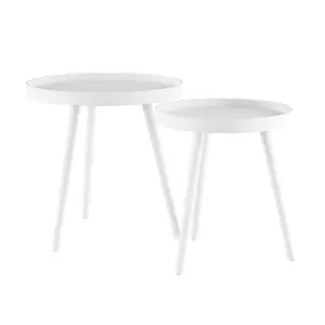 Lavish Home 2 End Tables Round Nesting Side Accnt Tables