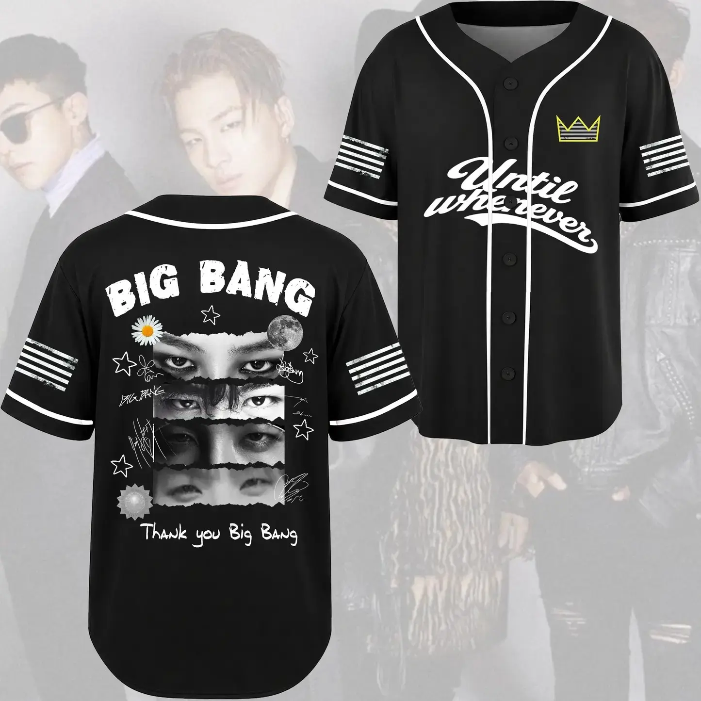 Big Bang 20/26 World Tour Concert Baseball Jersey Gifts For Vips Kpop Baseball Jersey Shirt For V.I.P, Gdragon GD Taeyang, Daesung World Tour Concert Outfit, Boy Group Custom T-shirt