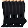 MhzyCaus Women's 6-Pair Knee-High Breathable Compression Socks - 168n Knitting Polyester Sports Stockings for Adults, All Seasons, Gym, Hiking, Boost Circulation & Fatigue Reduction,sohochic
