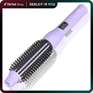 NOVUS Technology Curling Iron Brush,Thermal Brush, 120 Voltage Travel Curling Brush, 60 min Shut Off Electric and 11 Temperature Adjustable Heated Straightener-Comfort