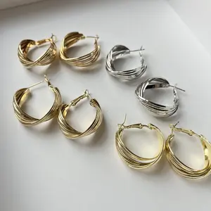 Twist Circle Fashion Earrings - Stylish Design with Unique Shape and Colorful Finish earring woman love earring