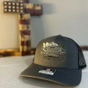 Stealth Outfitters Trucker Hat - Black & grey Embroidered Design - Adjustable Fit - Outdoor & Casual Wear