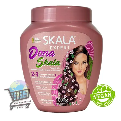 SKALA Expert Collection (Dona Shala)  Lady Skala 2 in 1 Combing and Moisturizing Cream, Avocado, Coconut and/ Nourishing, Strength and Shine without Adding Weight / Net 35.2Oz (1000g) Conditioner Haircare Moisturi Moisturizer Shampoo Vitamins Hydrate