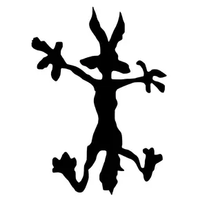 Wylie Coyote Splat Decal Sticker - Black Vinyl Decorative Decal for Home Decor, Featuring Coyote Design and Unique Stacking Elements