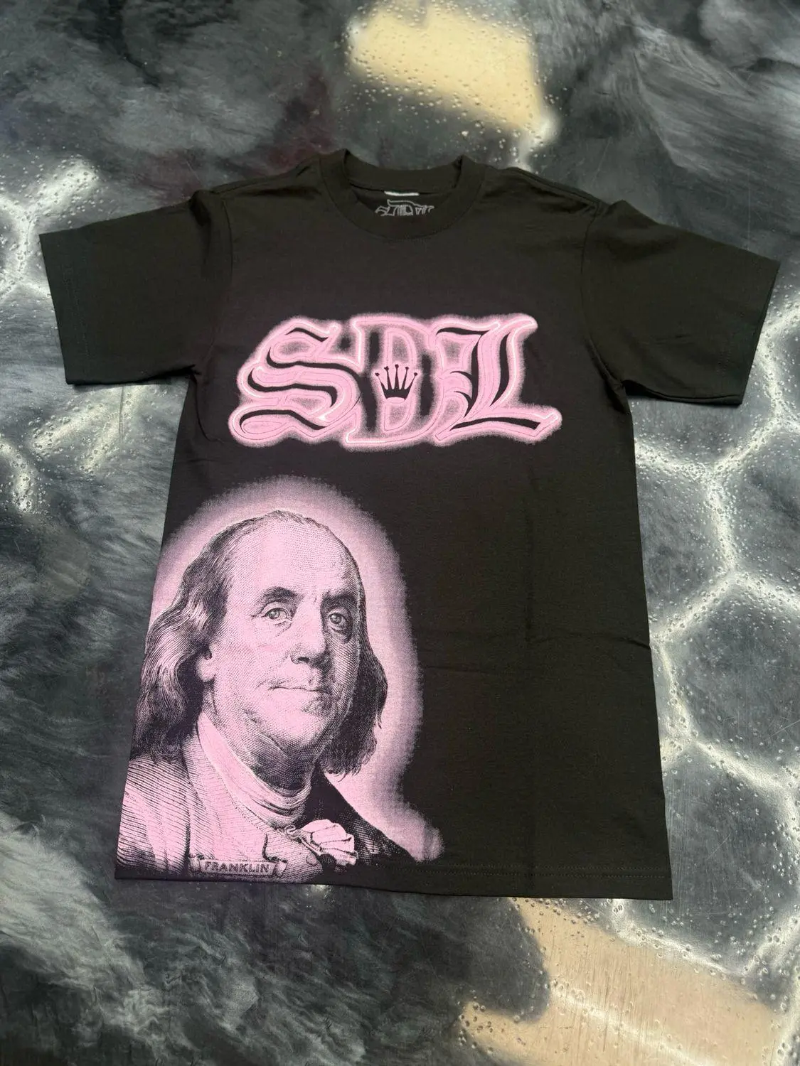 Pink Sdl Virgin Mary-Inspired Youth Tee and Adult Tee 2-Sided, Sdl Clothing, Fashion Cotton, Full Sizes, For Men