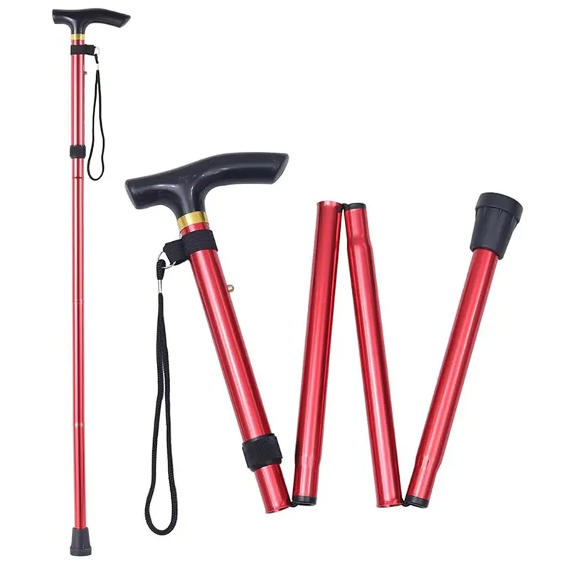 Folding Cane, Canes for Seniors, 5-Level Walking Stick, Lightweight Adjustable Aluminum Handcane, Suitable for Seniors and Adults, Adjustable Collapsible Cane