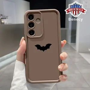 Minimalist Bat Silhouette Pattern TPU Phone Case Compatible with Galaxy S23  Ultra S24 Plus S25 S22+ Shockproof Full Camera Protection Durable Slim Silicone Cover Smartphone Casing