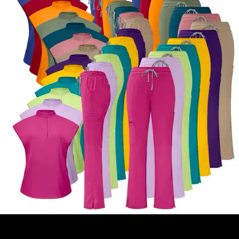 Womenswear Comfortable Sleeveless Two Piece Scrub Set in Assorted Colors, Ideal for Laundry and Sweat Relief - Clothes