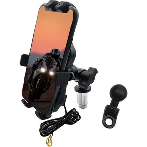 Motorcycle Phone Mount with Charger GPS Navigation Bracket Mobile Phone Holder Fork Stem for Suzuki Hayabusa GSX-R 600 750 1000 YZF R1 R6 S1000RR CBR250R 300R Kawasaki Ninja 400