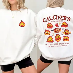 Howl’S Moving Castle Sweatshirt, Calcifer's Bed & Breakfast Hoodie, Anime Shirt, Howl And Sophie Shirt, Unisex Sweater Pullover Tee