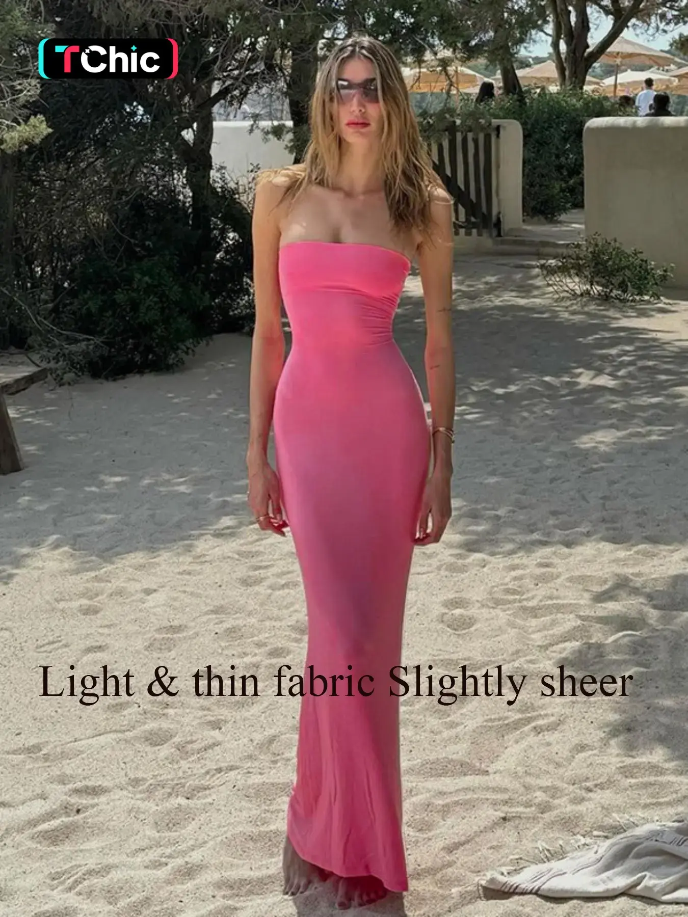 Women's Solid Backless Lace Up Tie Back Bodycon Dress, Elegant Fashion Maxi Tube Dress for Party Club Dating Wear, Ladies Dress for Summer, Strapless Prom Dress