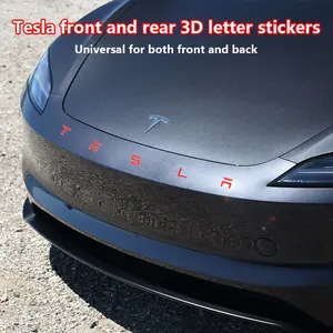 Tesla Car 3D Letter Decal Sticker, Self-Adhesive Front Grille Tail Trunk Emblem, Fits Tesla Model 3 Model X Model Y Model S