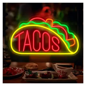 Sign Illuminated Tacos Neon Signs Wall Decor Led Light For Tacos Shop Beer Bar Pub Restaurant Decor 22.8cmx40.6cm Sign Illuminated