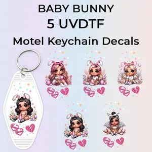Ready to Stick Baby Bunny Key Chain Bundle UVDTF