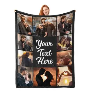 Custom Blanket Throws with Photos Text Personalized with Picture Customizable, Customize for Mom, Dad, Couple, Girlfriend, Boyfriend, Husband & Wife