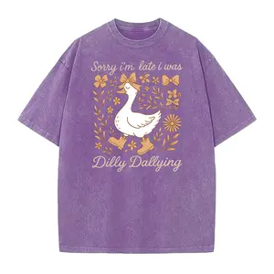 Sorry I'm Late I Was Dilly Dallying Goose Shirt, Funny Goose Shirt, Silly Goose Shirt, Animal Humor Gift, Cute Goose Shirt