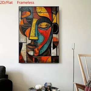 1pc African Abstract Art Canvas Print - Ethnic Landscape Wall Decor for Living Room, Home Office, Unframed