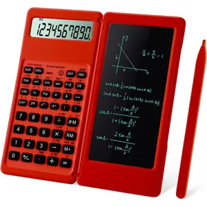 Scientific Calculators for Students, Red Math Calculator with Notepad,10-Digit Large Screen, Classroom Must Haves for Middle High School Supplies & College