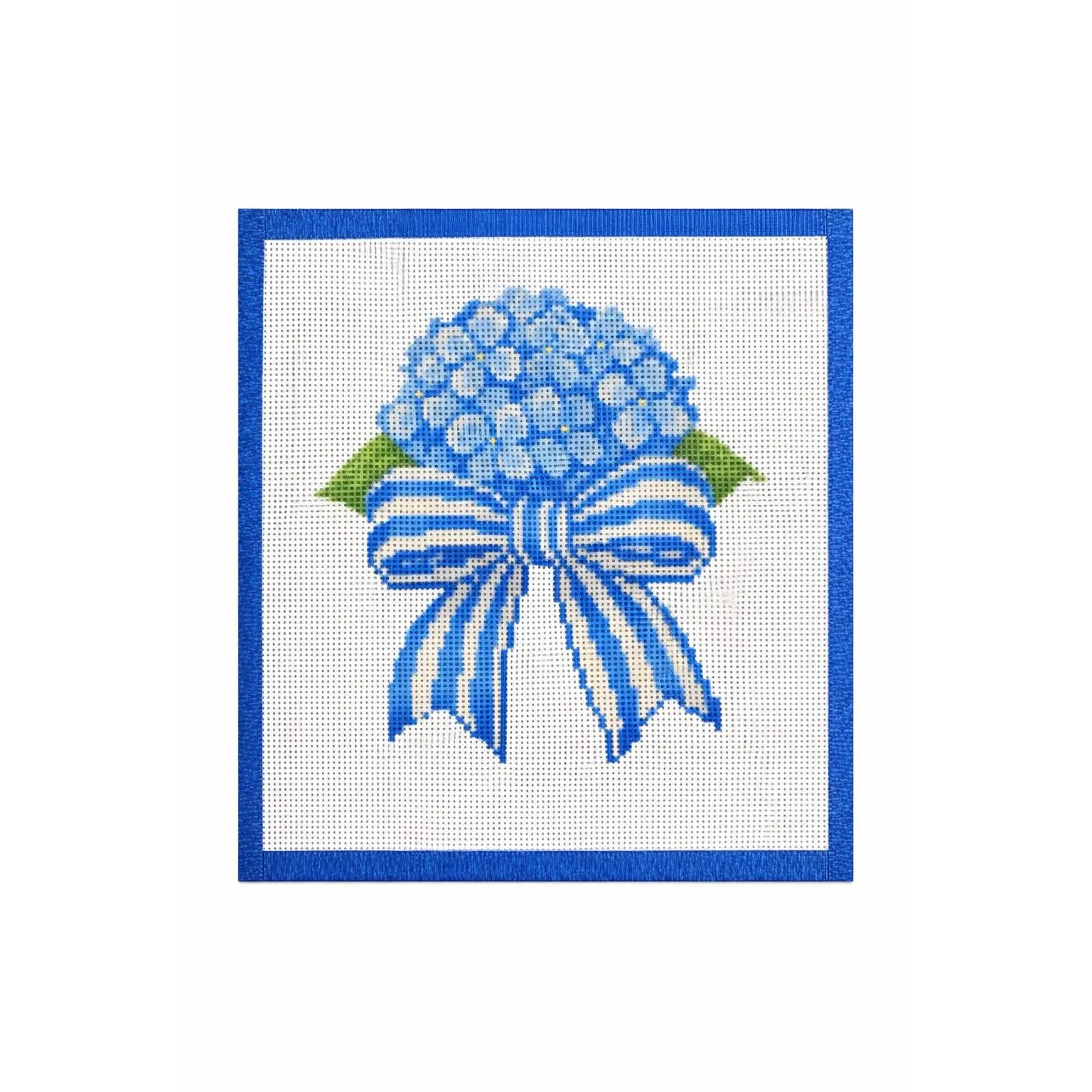 Grand Millennial Hydrangea with Bow Printed Needlepoint Canvas