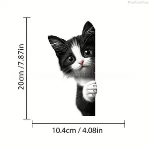 Black & White Peeking Cat Window Stickers - Cartoon Anime Decals for Cars, E-Bikes, Leisure & Outdoor Vehicle Decor Accessories