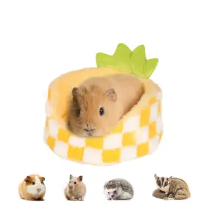 Hamster Bed Rat Bed Guinea Pig Bed Warm Small Animal Bed Hamster Beds Soft Pad 2 in 1 Guinea Pig Hideout Rat Hideout Small Pet Beds for Guinea Pigs, Hamster, Flower-branch mouse, Chinchillas and Other Small Pet Enclosed
