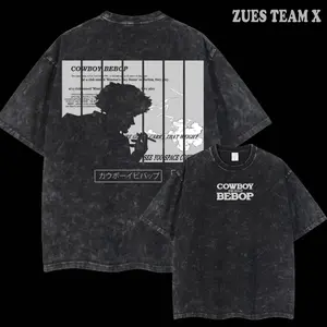 COWBOY BEBOP IV Vintage Oversized Washed Tee, Unisex Anime Manga Washed Heavy Cotton T-shirt, Gift For Anime Fan, Anime Lover, Manga Lover Gift Gift For Him Gift For Her XFS