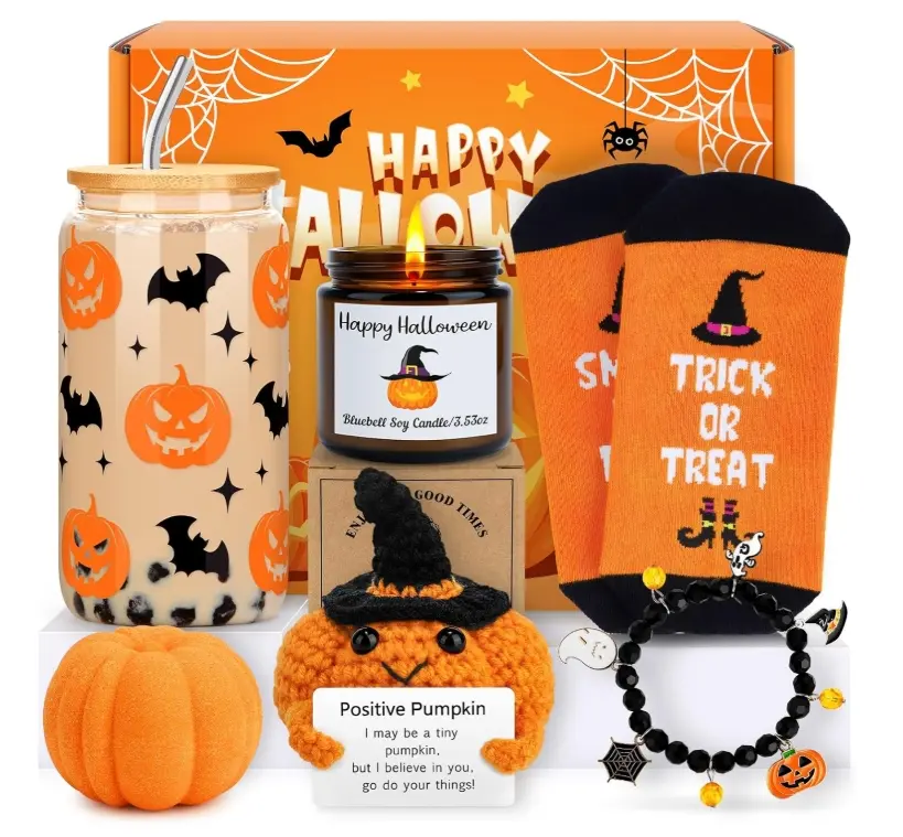 Boo Basket Stuffers for Women Halloween Gifts for Women Adults Teens Girls Kids Spooky Basket Stuffers Ideas for Woman Her Cute Halloween Care Package Gift Box Boo Themed Stuff Items Ghost Basket Kit